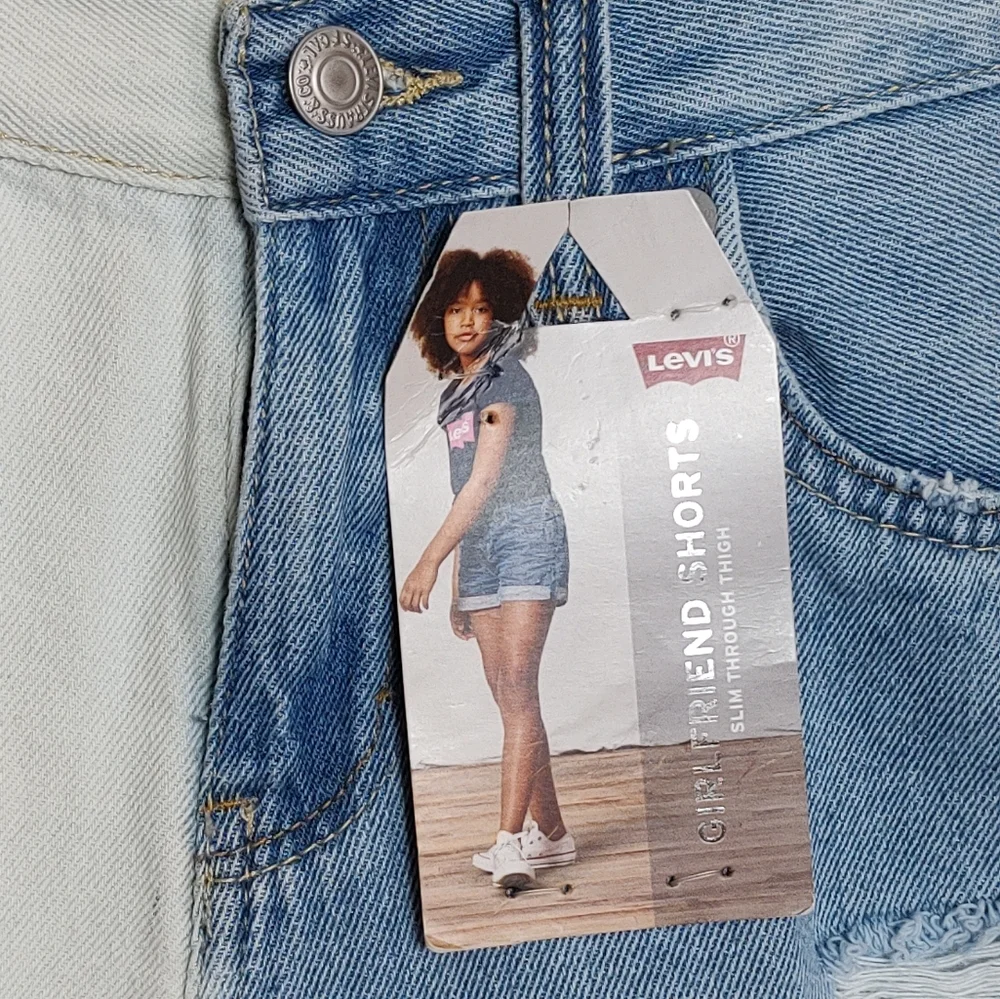 Levi's Girl's Two-Tone Denim Girlfriend Shorts